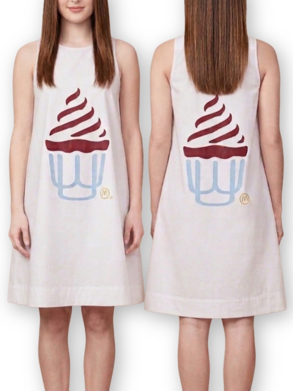 McDonald’s, EUC, Med, Pop Art, Double Sided, White, Sleeveless, Sundae, Dress